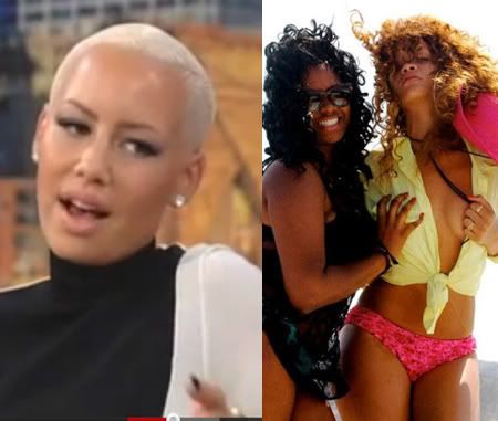 In Silky Pantyhose Teasing With Amber Rose A Lesbian